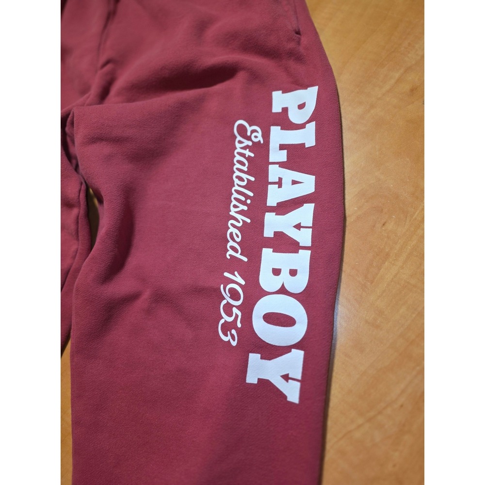 Playboy x PacSun Red Logo Sweatpants Joggers Womens Medium Established 1953 - Picture 3 of 8